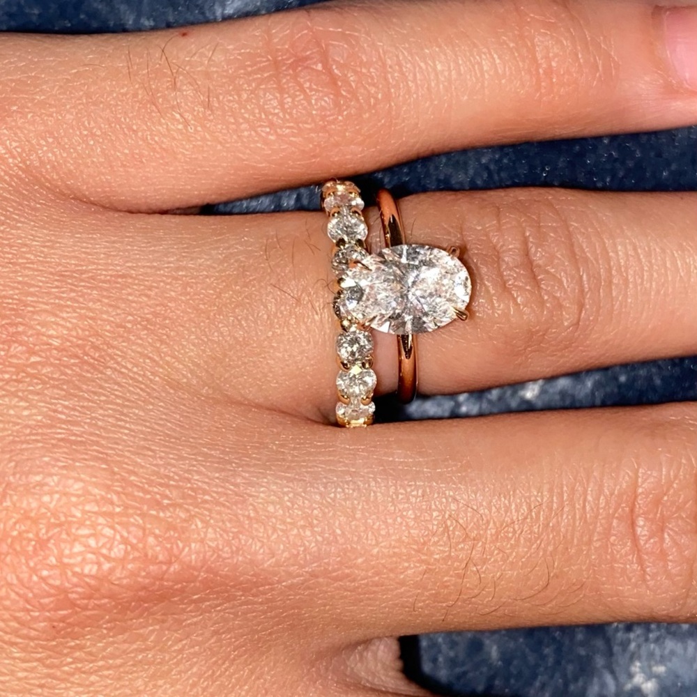 1 carat diamonds half eternity band in 18k solid yellow gold